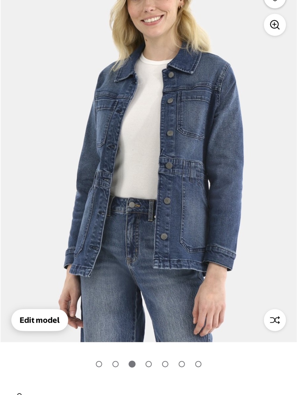 Time and Tru Blue Denim Button-Front Jacket